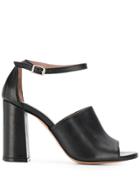 Albano Peep Toe Sandals - Black
