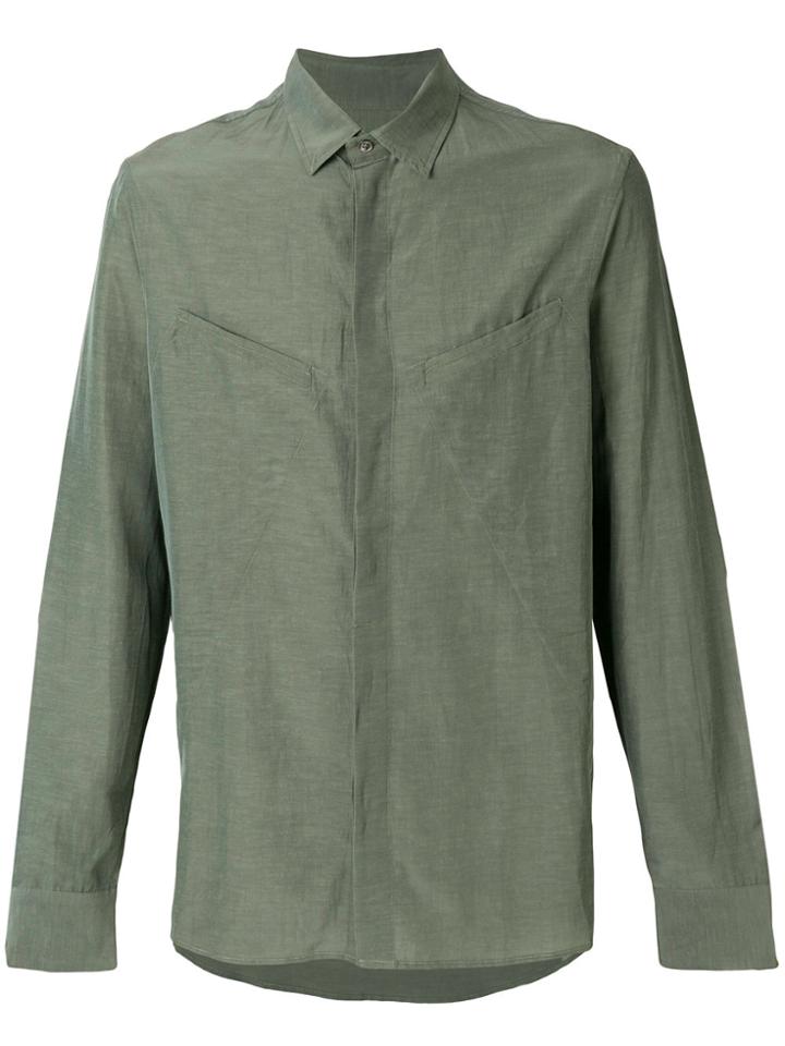 Qasimi Concealed Button Shirt - Green