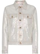 Ashish Sequin Embellished Collared Denim Style Jacket - Metallic