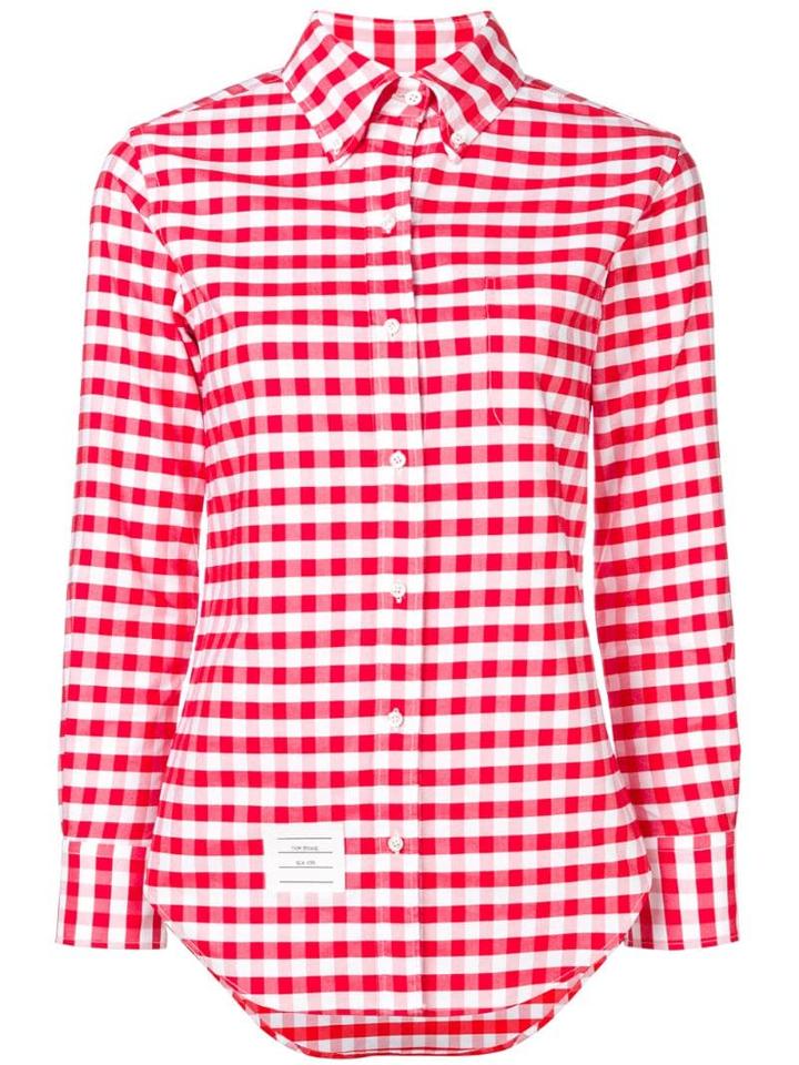 Thom Browne Gingham Check Classic Oxford Shirt - Red