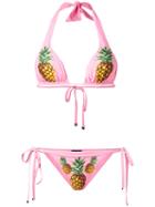 Dolce & Gabbana Pineapple Print Bikini, Women's, Size: Iv, Pink/purple, Polyamide/spandex/elastane
