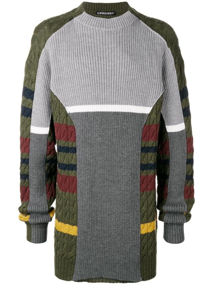 Y/project Striped Jumper - Grey