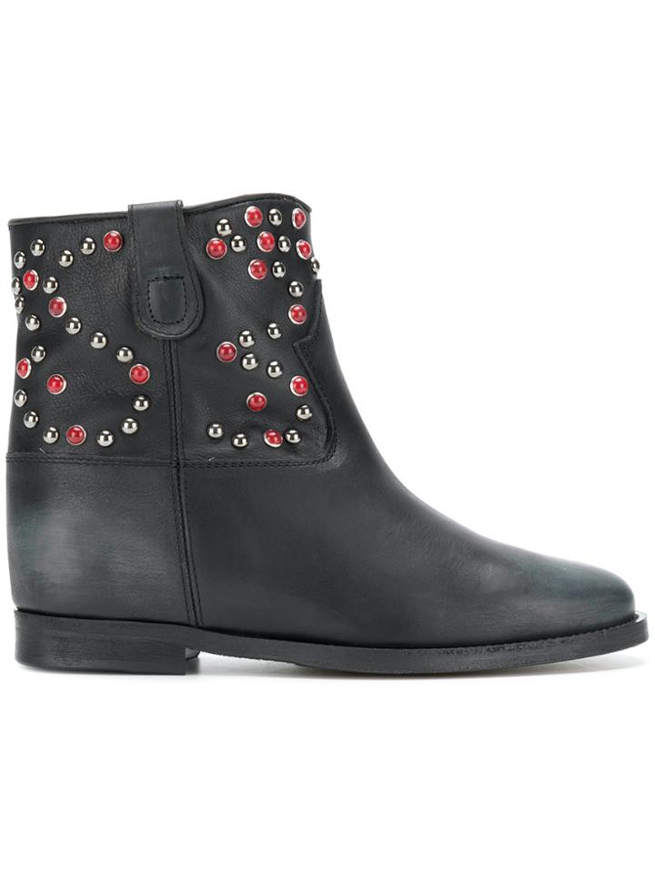 Via Roma 15 Embellished Ankle Boots - Black