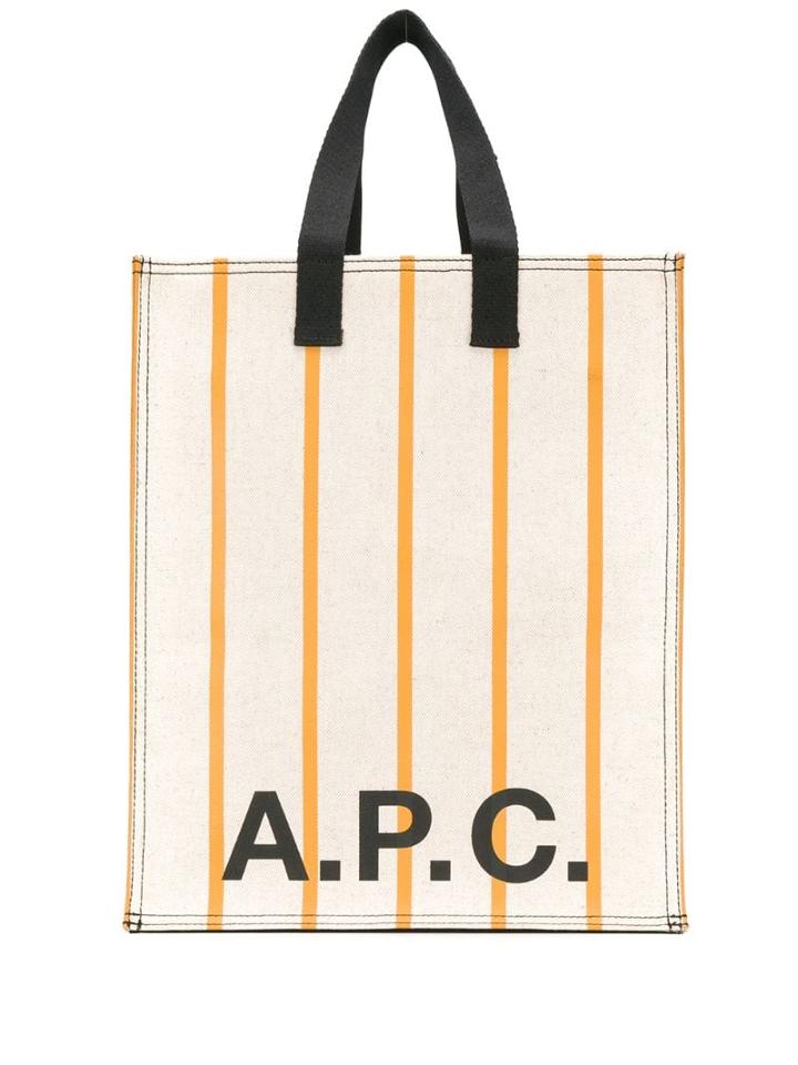 A.p.c. Logo Tote Bag - Neutrals