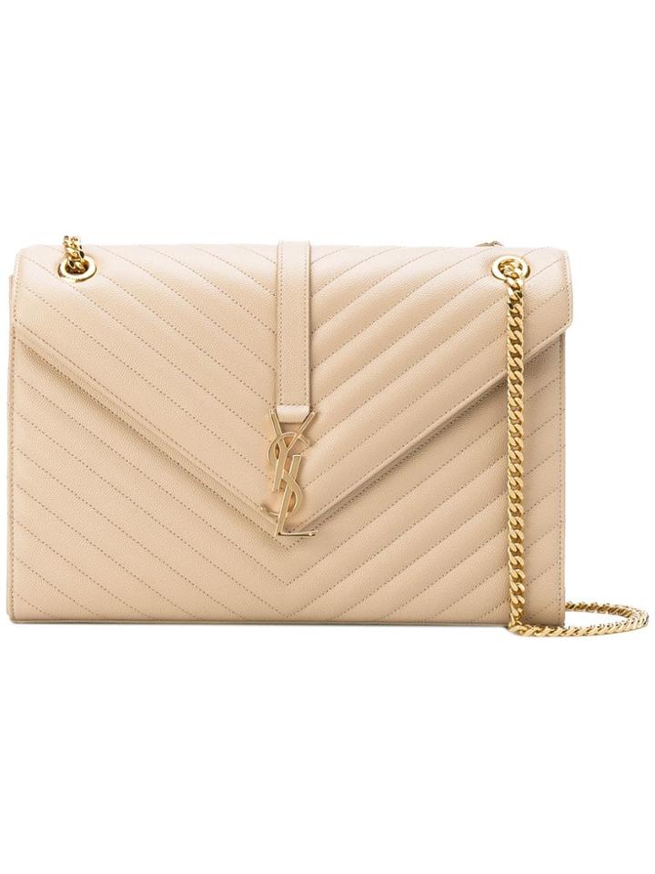 Saint Laurent Monogram Envelope Bag - Neutrals