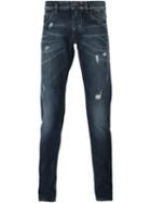 Dolce & Gabbana Ripped Jeans, Men's, Size: 54, Blue, Cotton