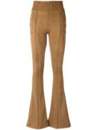 Flared Trousers - Women - Polyester/spandex/elastane - 36, Brown, Polyester/spandex/elastane, Lilly Sarti