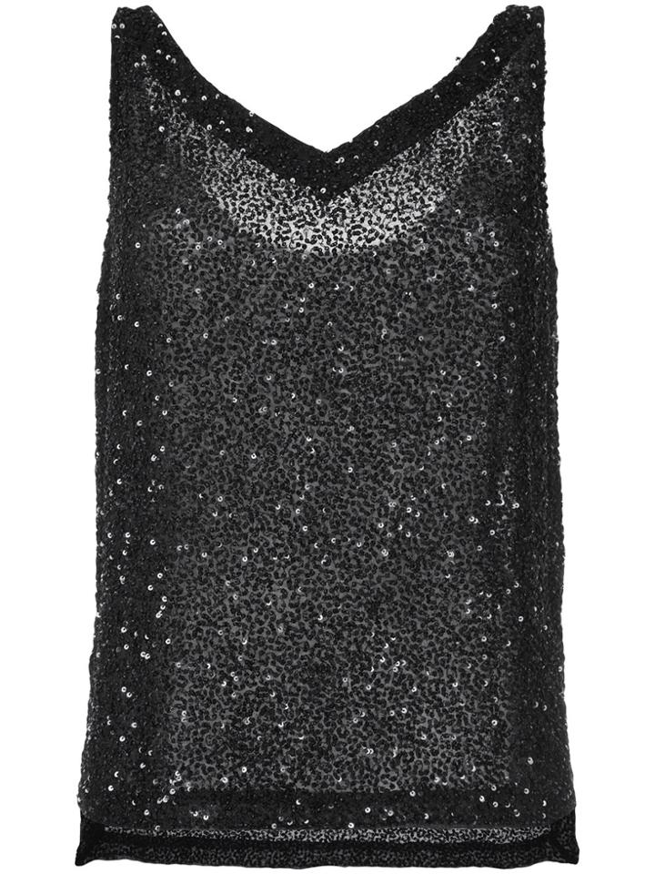Zambesi Sequinned Tank Top - Black