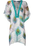 Brigitte Animal Print Beach Dress, Women's, Size: G, Green, Polyester