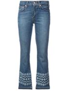 Derek Lam 10 Crosby Jane Mid-rise Flip Flop Flare - Eyelet Embroidery