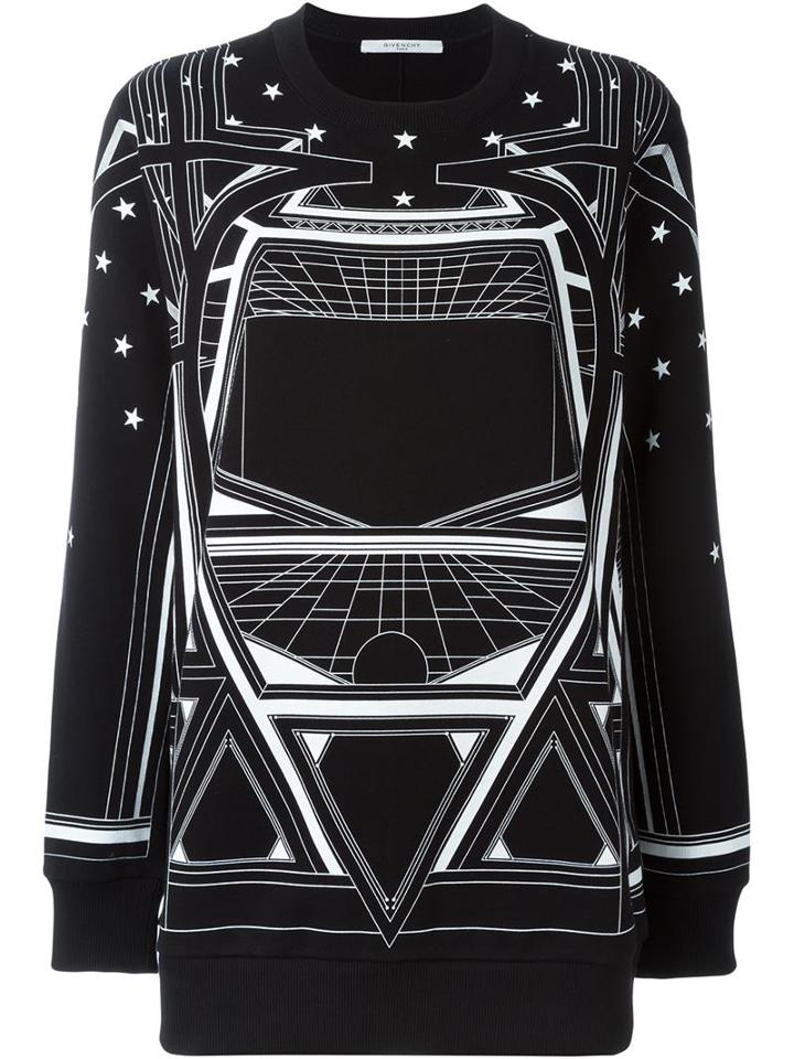 Givenchy Geometric Print Sweatshirt, Women's, Size: Xs, Black, Cotton