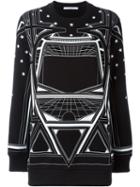 Givenchy Geometric Print Sweatshirt, Women's, Size: Xs, Black, Cotton