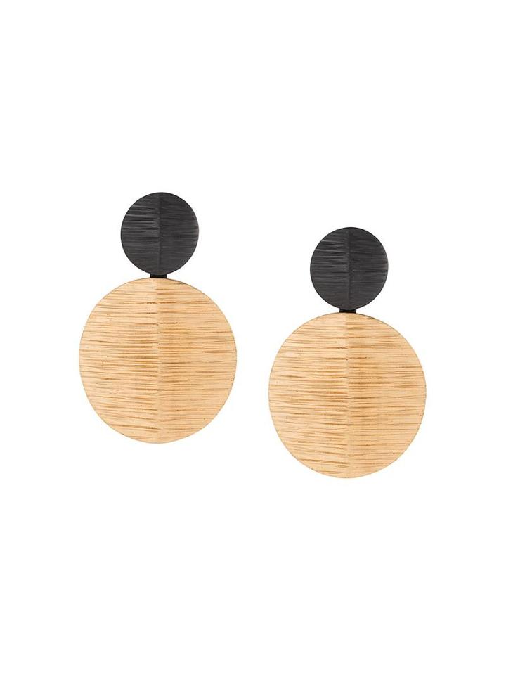 Monies Oversized Circle Earrings, Women's, Black