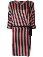 Ann Demeulemeester Striped Wrap Detail Dress - Pink & Purple