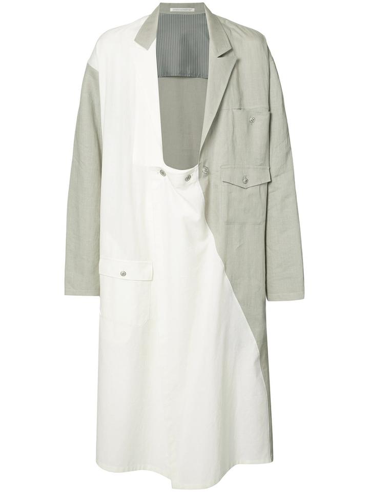 Yohji Yamamoto Panel Jacket, Men's, Size: 3, Grey, Linen/flax/cotton