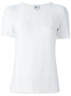 Armani Collezioni Textured T-shirt, Women's, Size: 44, White, Polyester/spandex/elastane