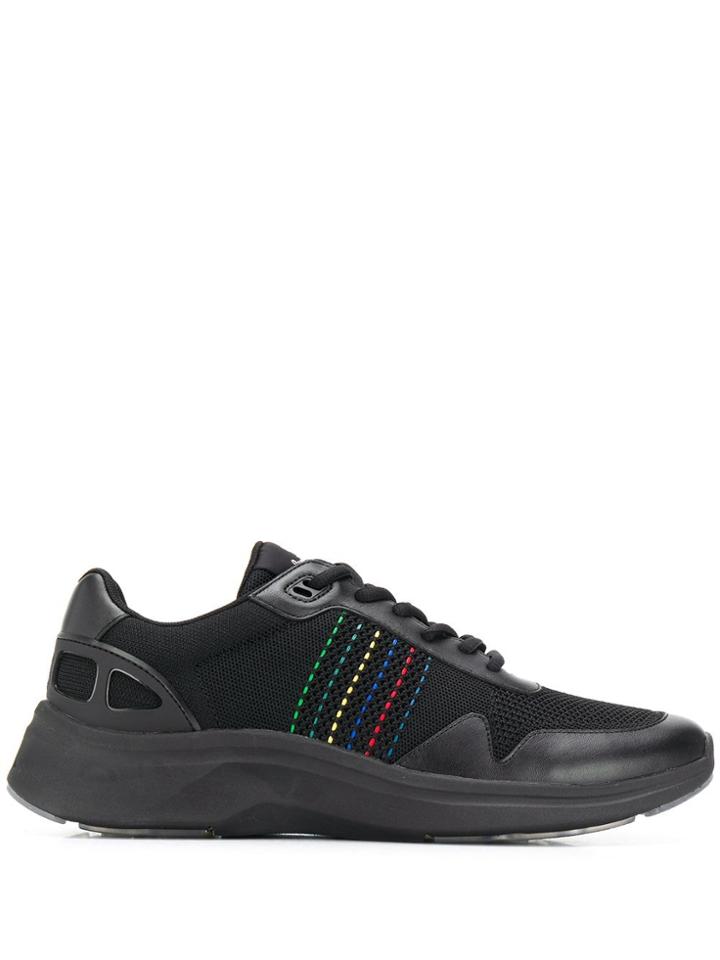 Ps Paul Smith Fin Stitching-detail Sneakers - Black