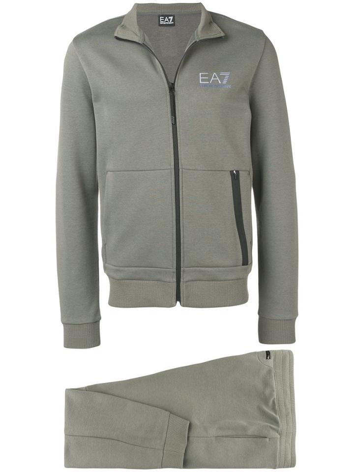 Ea7 Emporio Armani Printed Logo Jumpsuit - Grey