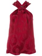 Isabel Marant Jacquard Halter-neck Tank, Women's, Size: 38, Red, Cotton/ramie/viscose