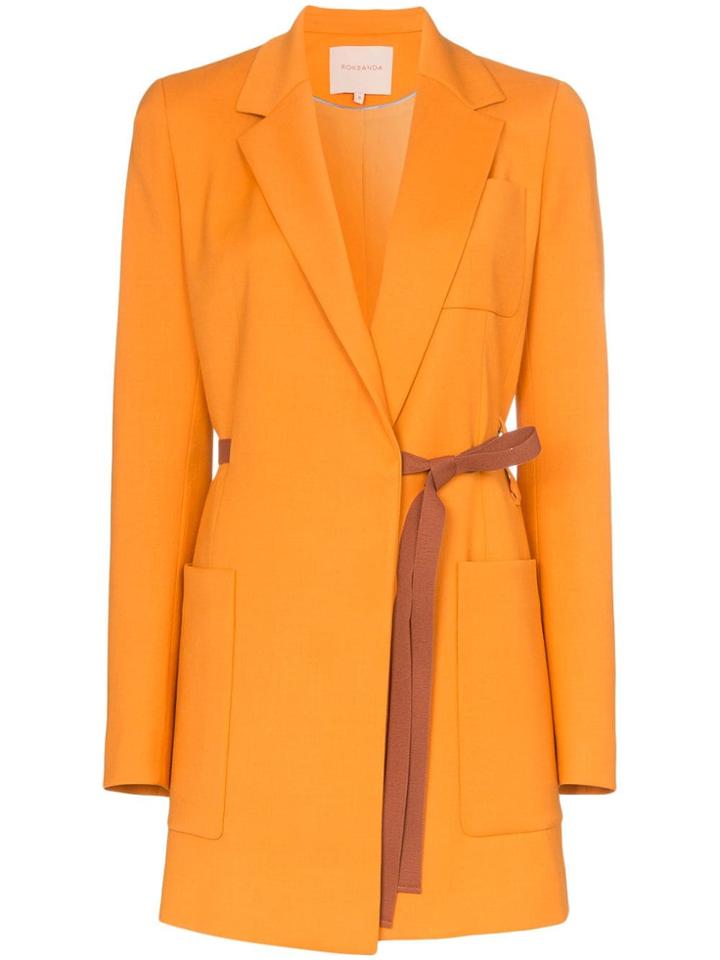 Roksanda Bleyda Ribbon Tie Wrap Blazer Jacket - Orange