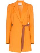 Roksanda Bleyda Ribbon Tie Wrap Blazer Jacket - Orange