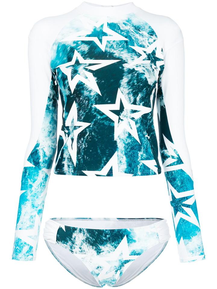 Perfect Moment Wild Ocean Star Print Rashguard - Blue