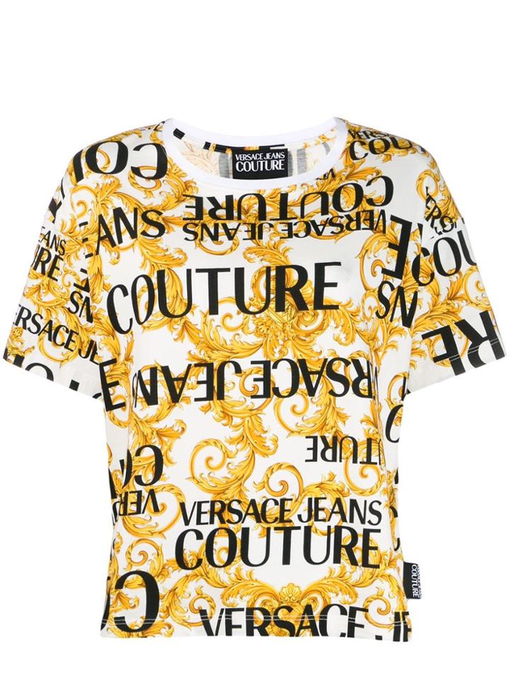 Versace Jeans Logo Baroque Print T-shirt - White