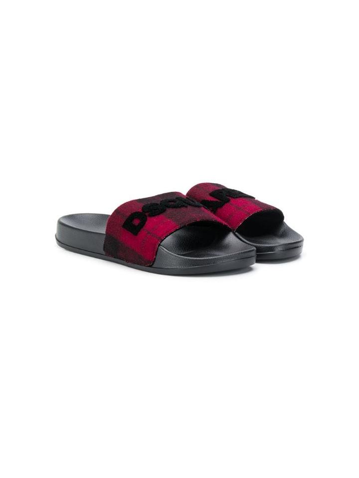 Dsquared2 Kids Teen Pool Sliders - Black