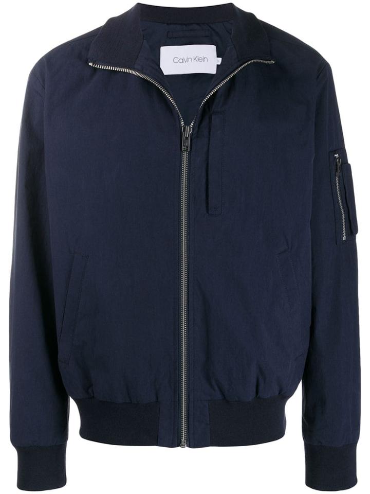 Calvin Klein Relaxed Fit Bomber Jacket - Blue
