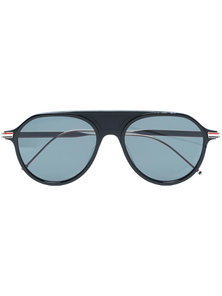 Thom Browne Eyewear Black Aviator Sunglasses