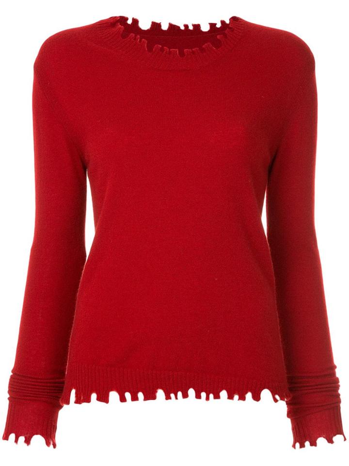 Uma Wang Distressed Edge Jumper - Red