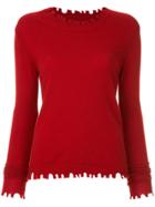 Uma Wang Distressed Edge Jumper - Red