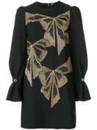 Elisabetta Franchi Embellished Bows Dress - Black