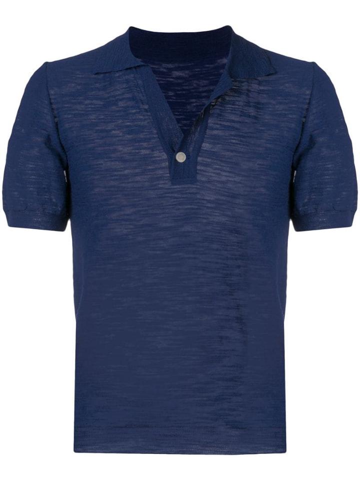 Jacquemus Knitted Polo Shirt - Blue