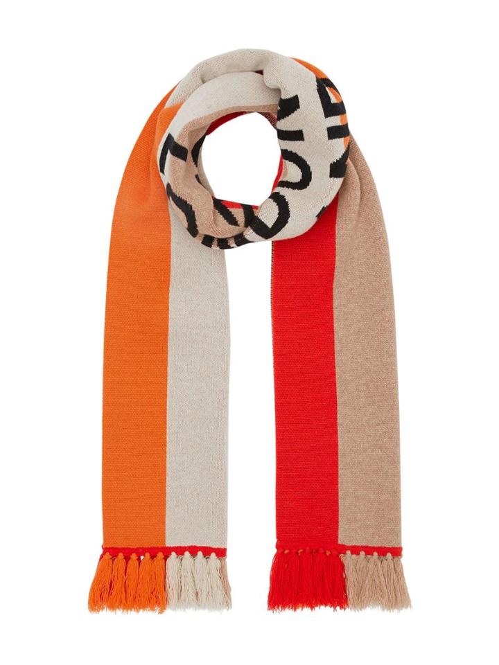 Burberry Cashmere Logo Jacquard Scarf - Neutrals