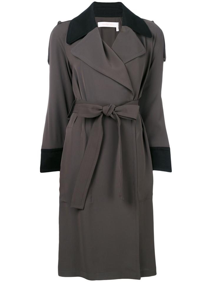 See By Chloé Contrast Trim Trench Coat - Grey