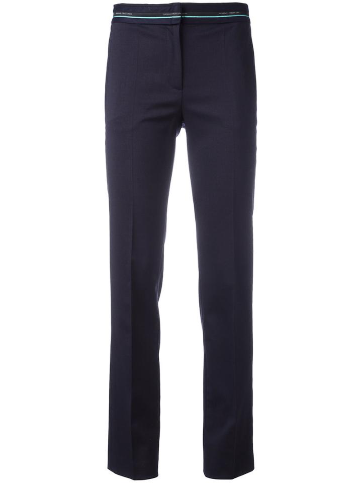 Versace Collection Cropped Pants, Women's, Size: 40, Blue, Spandex/elastane/wool