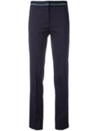 Versace Collection Cropped Pants, Women's, Size: 40, Blue, Spandex/elastane/wool