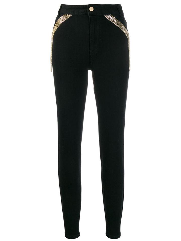 Just Cavalli Chain Embellished Jeans - Black