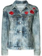 Roarguns Embroidered Denim Jacket - Blue