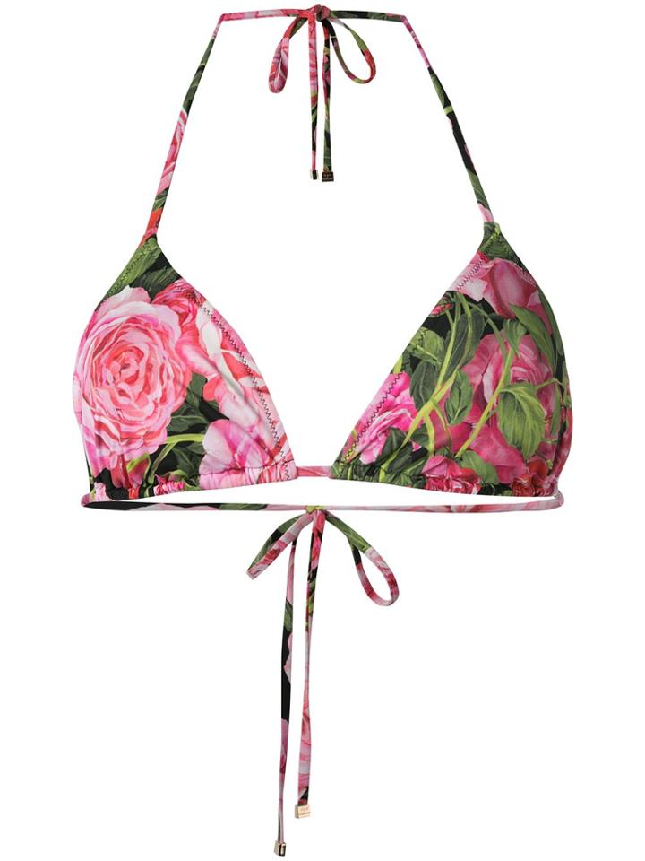 Dolce & Gabbana Floral Triangle Bikini Top - Multicolour