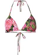 Dolce & Gabbana Floral Triangle Bikini Top - Multicolour