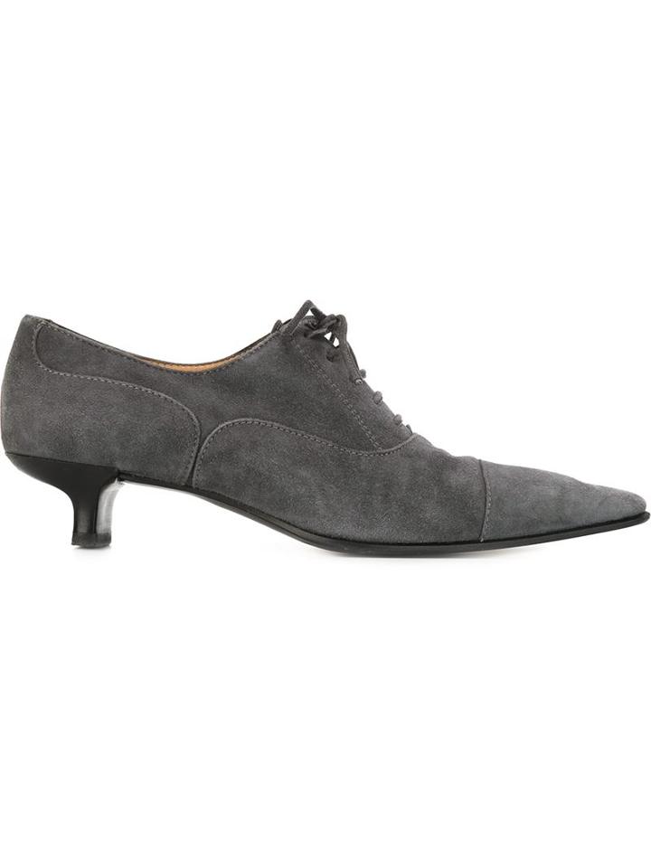 Hermès Vintage Kitten Heel Lace-up Pumps