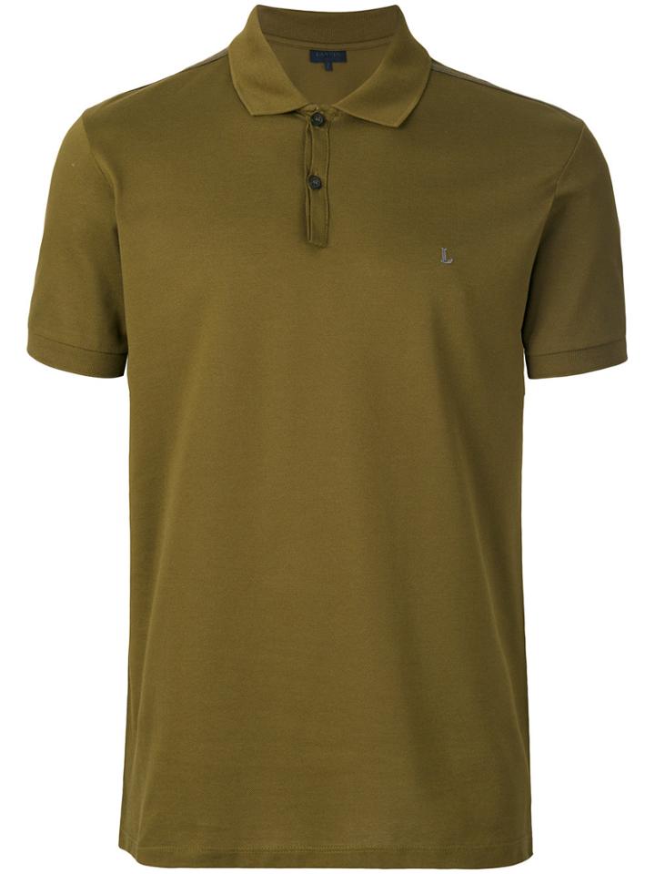 Lanvin Embroidered L Polo Shirt - Grey