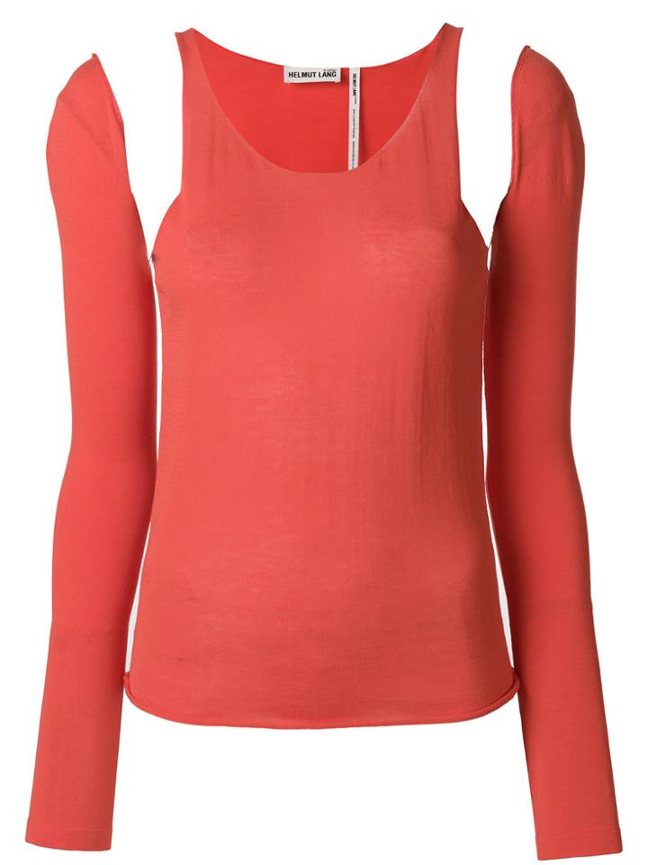 Helmut Lang Cut Out Shoulder Top - Yellow & Orange