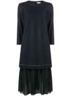 Peserico Ruffle Hem Shift Dress - Blue