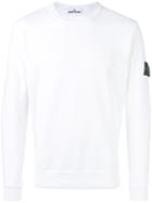 Stone Island Arm Patch Sweatshirt, Men's, Size: Xxl, White, Cotton
