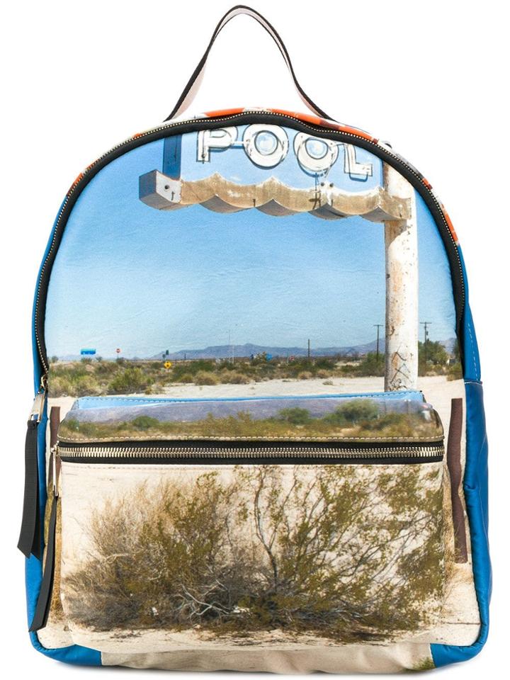 No21 Dirt-road Printed Backpack - Blue