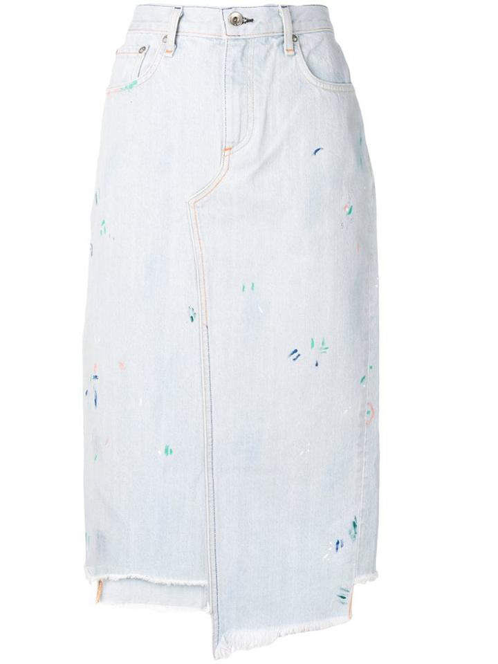 Rag & Bone Sukato Stepped-hem Skirt - Blue