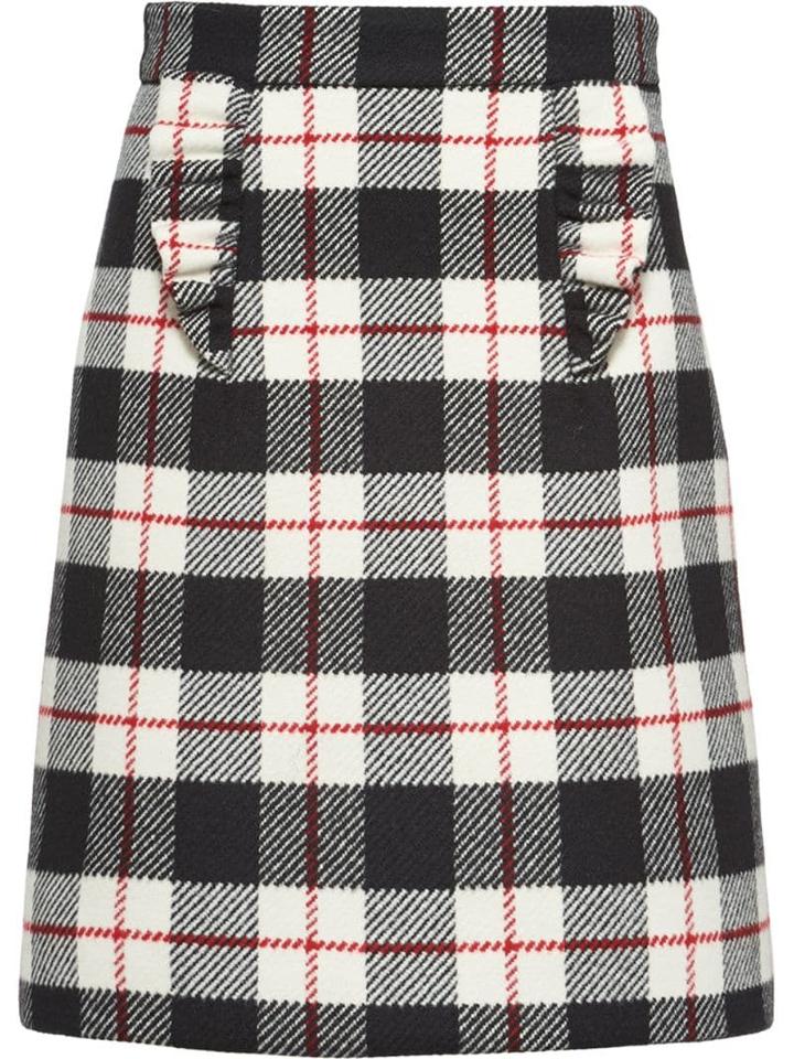 Miu Miu Check A-line Skirt - Black